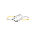 Bague Croise Or Bicolore Oxyde De Zirconium - Solitaires Femme | Marc Orian