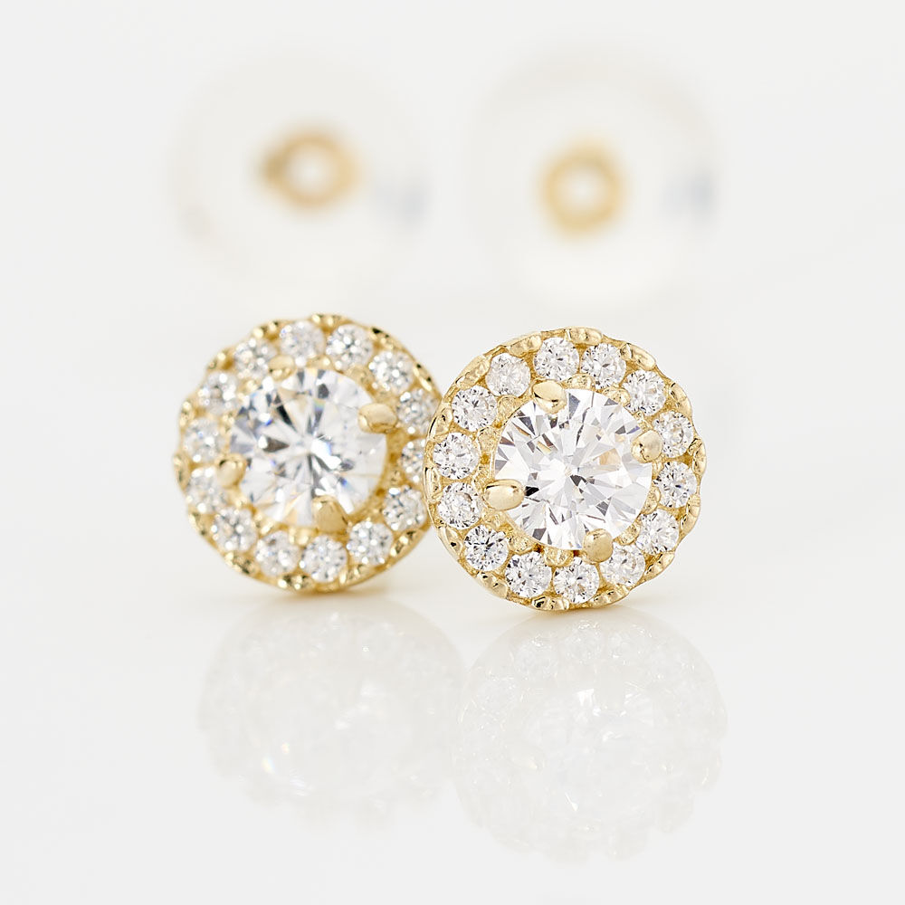 Boucles D'oreilles Puces Edmee Or Jaune Oxyde De Zirconium - Puces Femme | Marc Orian