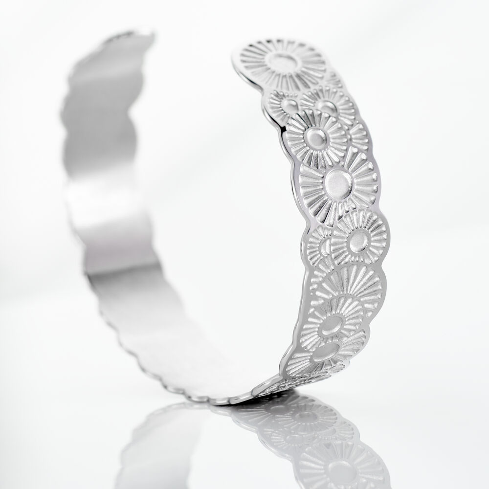 Bracelet Jonc Imagine Florette Acier Blanc - Bracelets joncs Femme | Marc Orian