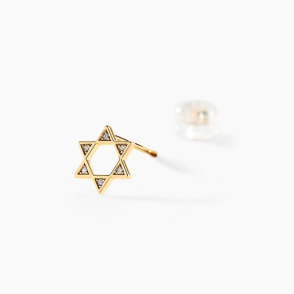 Boucles D'oreilles Puces Isak Or Jaune Diamant -  Femme | Marc Orian