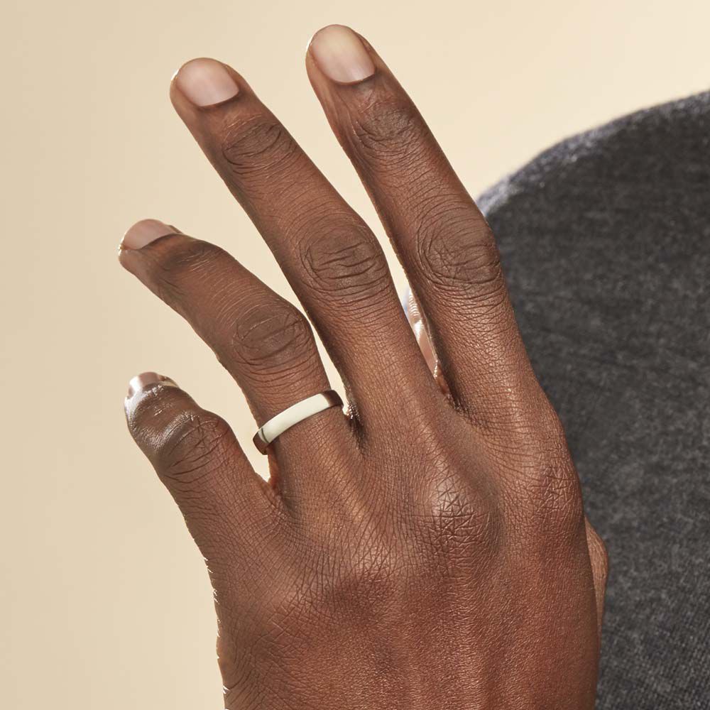 Alliance Julie Ruban Classique Platine Blanc - Alliances duo Unisex | Marc Orian