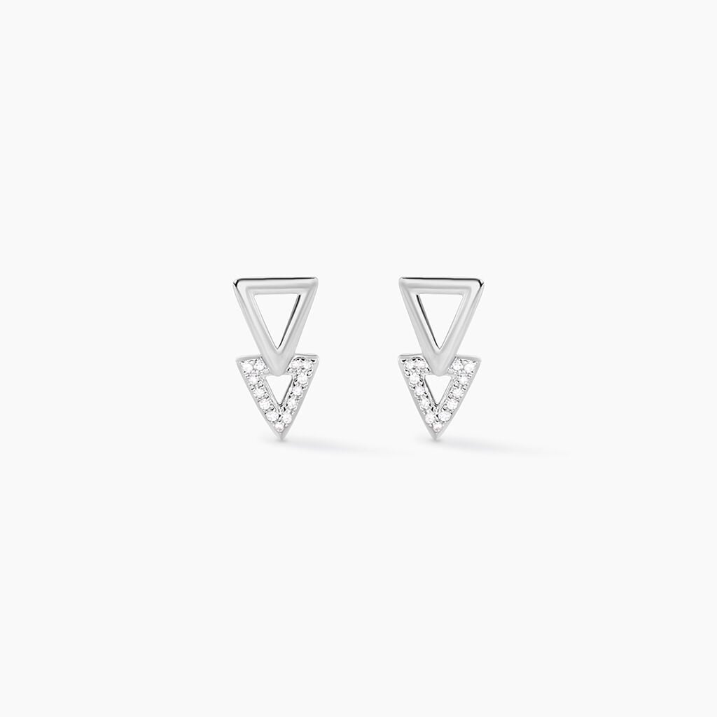 Boucles D'oreilles Puces Joy Or Blanc Diamant - Puces Femme | Marc Orian