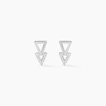 Boucles D'oreilles Puces Joy Or Blanc Diamant - Puces Femme | Marc Orian