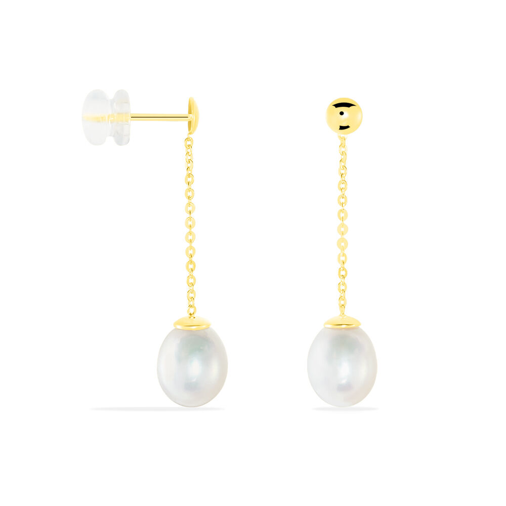 Boucles D'oreilles Pendantes Valera Or Jaune Perle De Culture - Pendantes Femme | Marc Orian