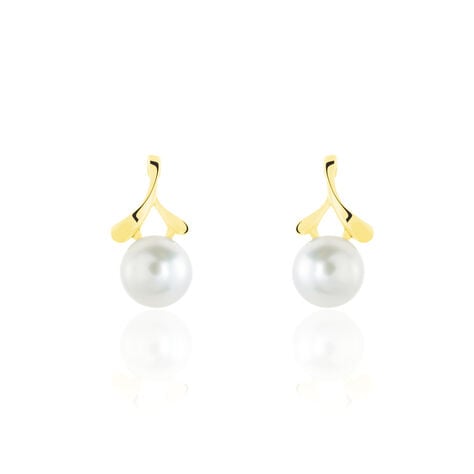 Boucles D'oreilles Pendantes Campanule Or Jaune Perle De Culture - Pendantes Femme | Marc Orian