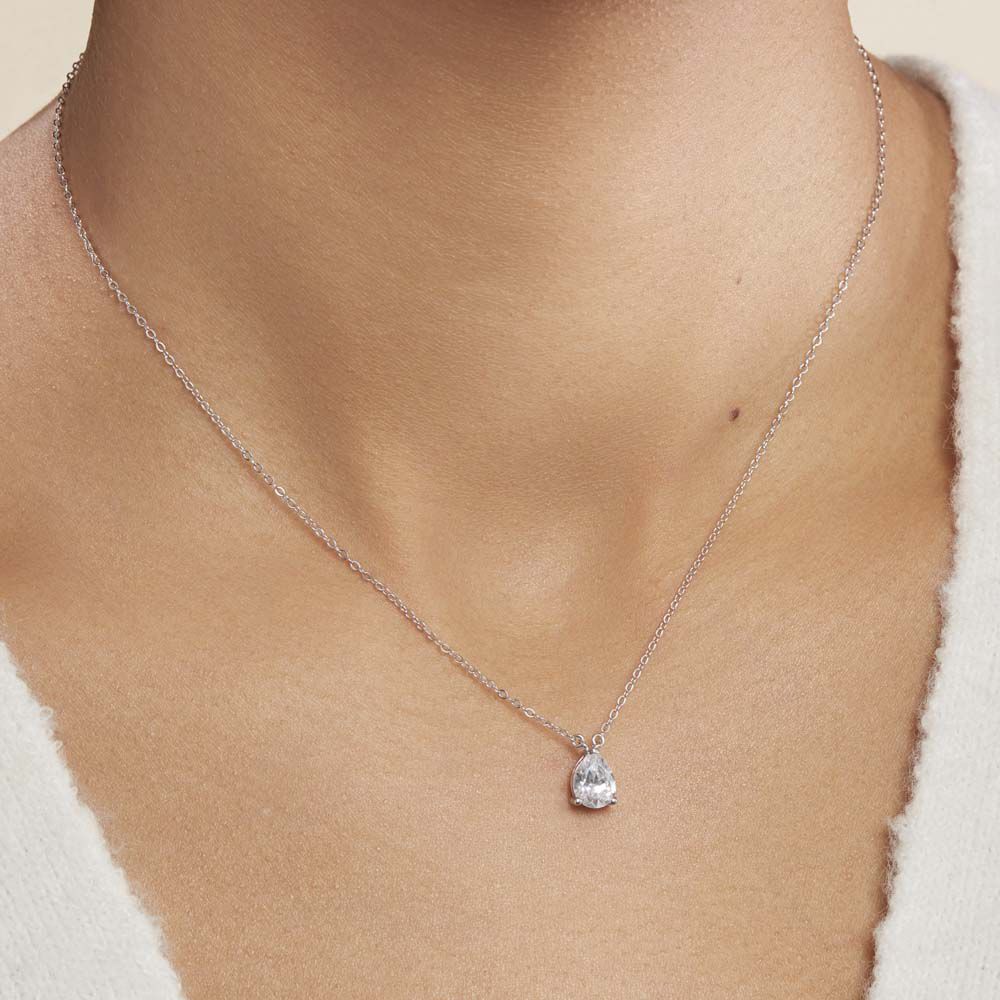 Collier Carolyn Argent Blanc Oxyde De Zirconium - Colliers solitaires Femme | Marc Orian