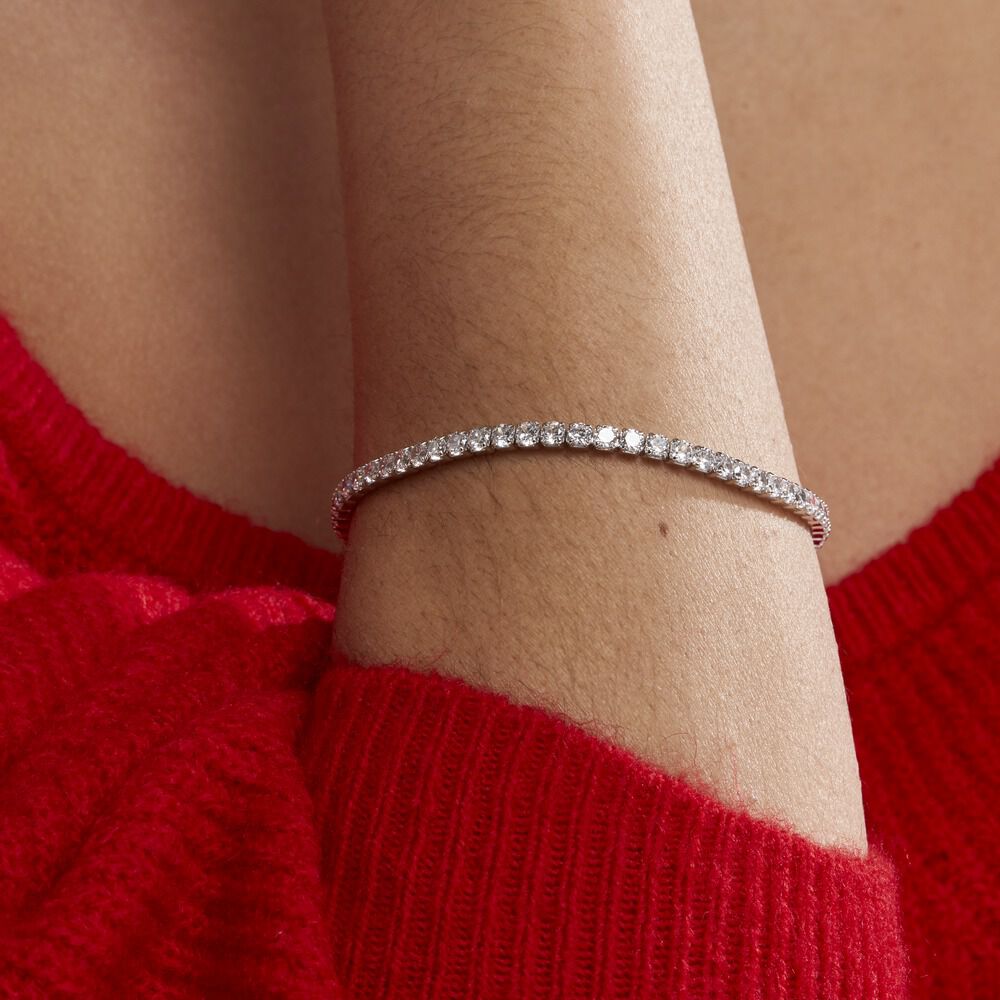 Bracelet Lou-anne Argent Blanc Oxyde De Zirconium Blanc - Bracelets chaînes Femme | Marc Orian