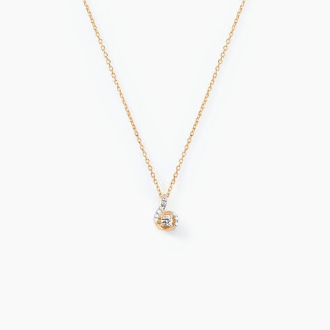 Collier Vrille Accompagnee Or Jaune Diamant - Colliers solitaires Femme | Marc Orian