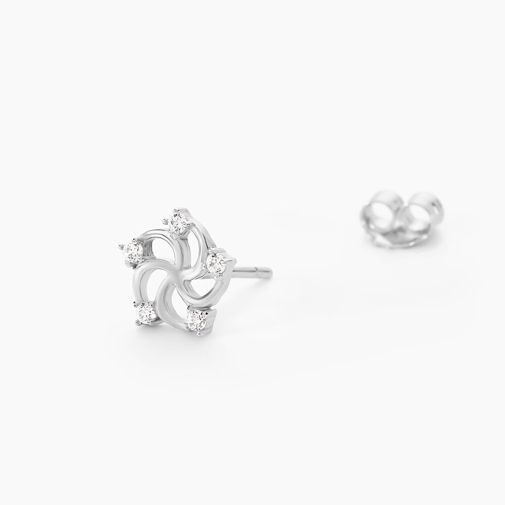Boucles D'oreilles Puces Clarance Argent Blanc Oxyde De Zirconium - Nouveautés Femme | Marc Orian
