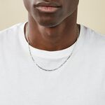 Cha&icirc;ne Vivian Maille Alternee 1/3 Argent Blanc - Colliers fantaisie Homme | Marc Orian