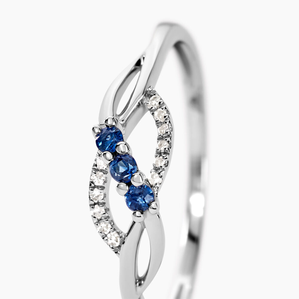 Bague Rosalyne Or Blanc Saphir Et Diamant - Bagues fiançailles Femme | Marc Orian