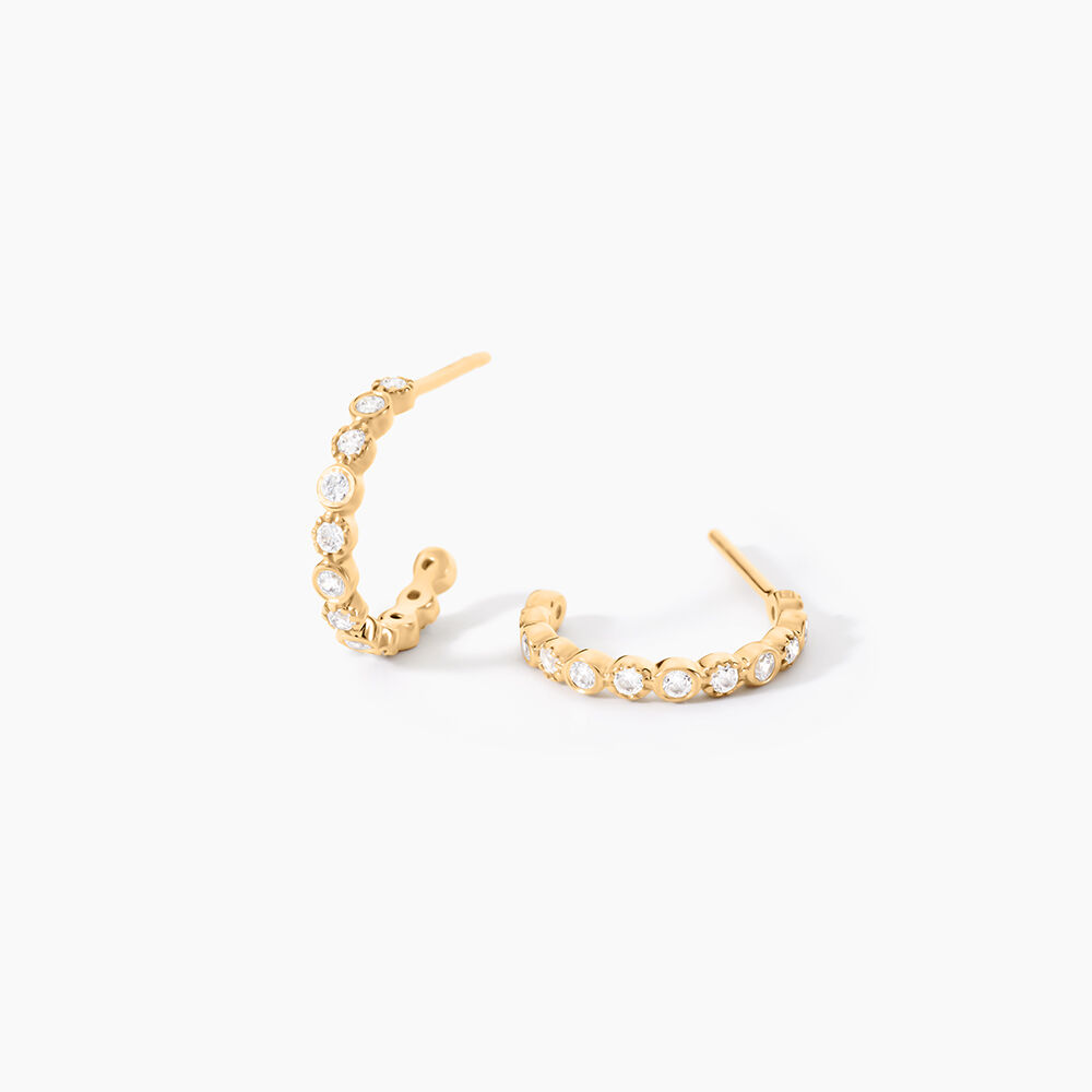 Créoles Halo Plaqué Or Jaune Oxyde De Zirconium - Créoles Femme | Marc Orian