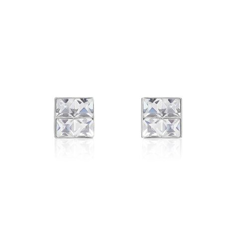Boucles D'oreilles Puces Eve Argent Blanc Oxyde De Zirconium - Puces Femme | Marc Orian