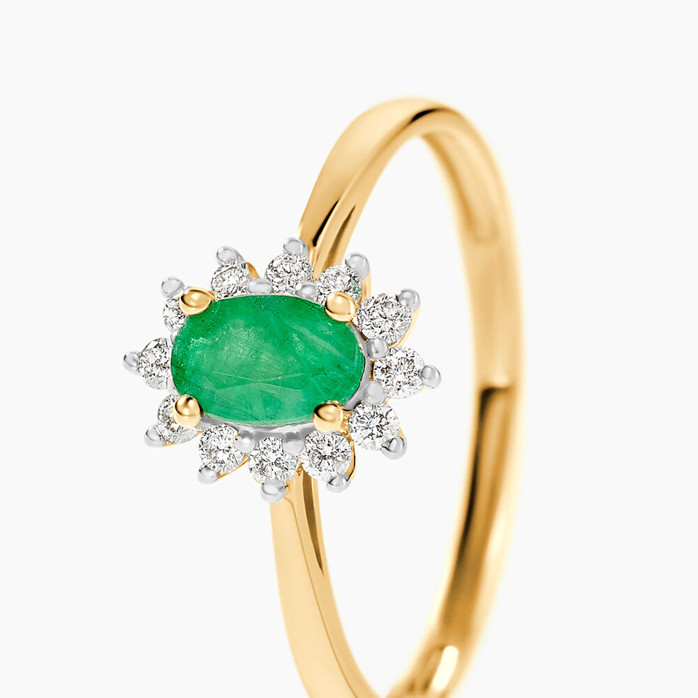 Bague Vladimir Or Jaune  Emeraude Diamants - Bagues vintage Femme | Marc Orian