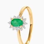 Bague Vladimir Or Jaune  Emeraude Diamants - Bagues vintage Femme | Marc Orian