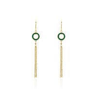 Boucles D'oreilles Pendantes L'incessante Or Jaune Malachite