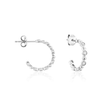 Créoles Argent Blanc Daren Oxydes De Zirconium - Créoles Femme | Marc Orian