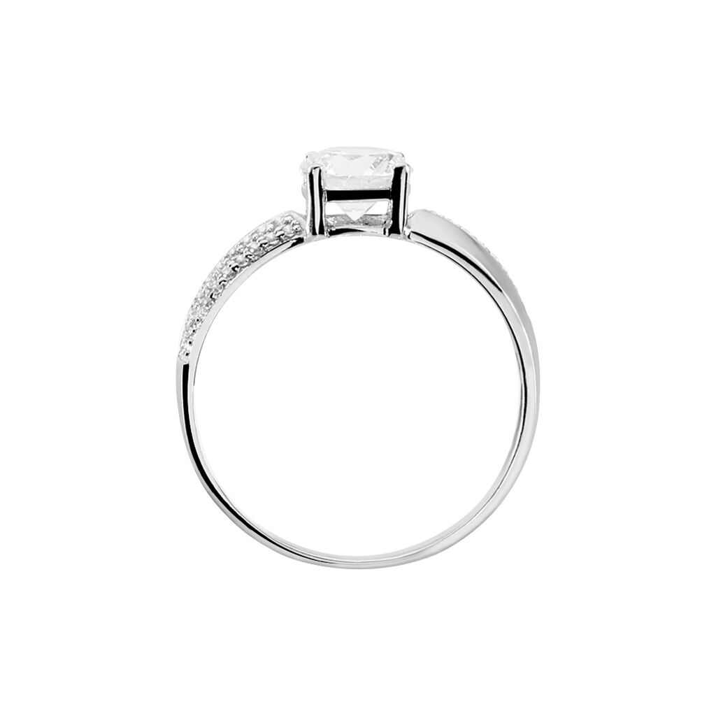 Bague Solitaire Messine Or Blanc Oxyde De Zirconium - Bagues Solitaire Femme | Marc Orian