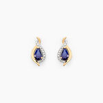 Boucles D'oreilles Puces Or Jaune Angelika Saphir - Puces Femme | Marc Orian