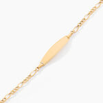 Bracelet Identit&eacute; Bartolomee Maille Alternee 1/3 Or Jaune - Gourmettes Enfant | Marc Orian