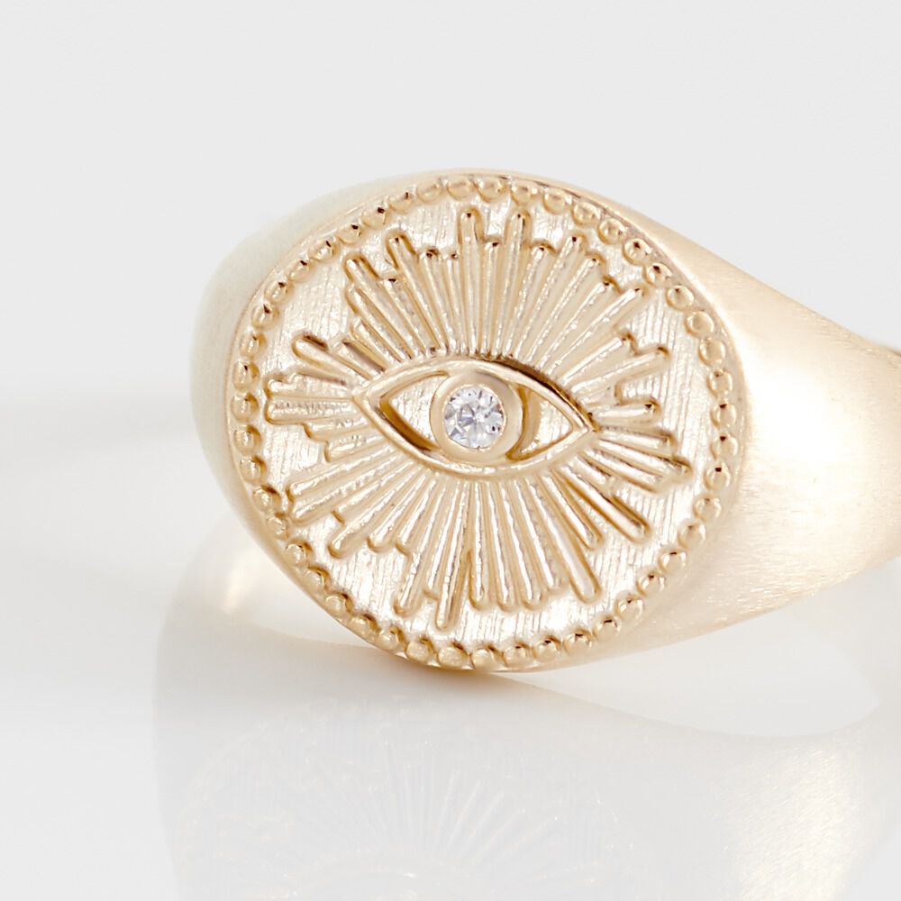 Chevalière Gabia Plaqué Or Jaune Oxyde De Zirconium - Chevalières Femme | Marc Orian