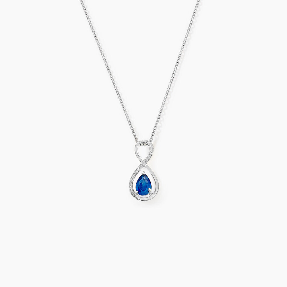 Collier Odessa Or Blanc Saphir Diamant - Colliers avec pierres Femme | Marc Orian