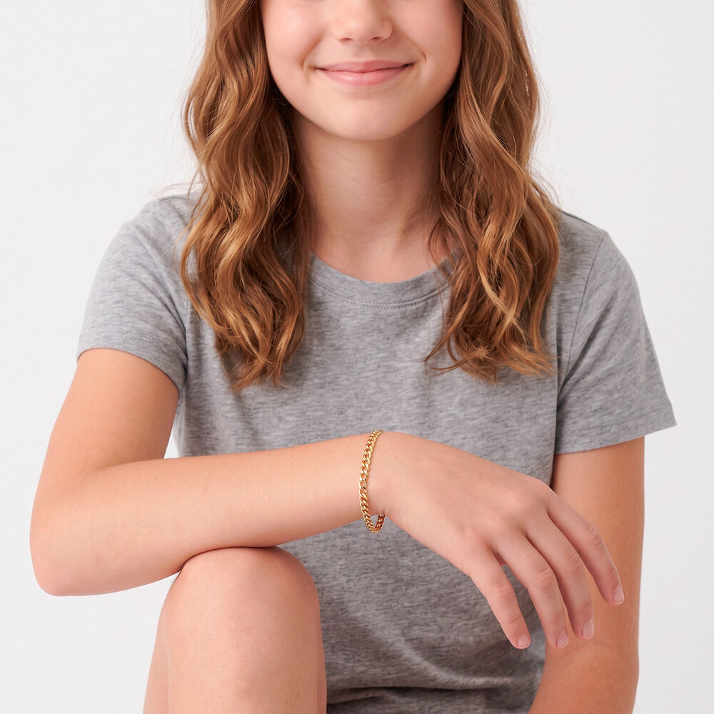 Bracelet Identit&eacute; Etheline Maille Gourmette Or Jaune - Bracelets mailles Enfant | Marc Orian