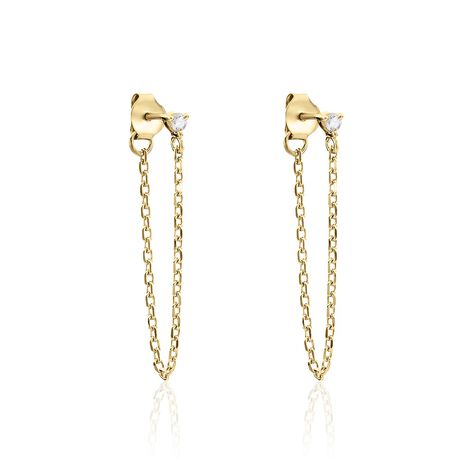 Boucles D'oreilles Pendantes Plaqué Or Lienard Oxydes De Zirconium - Pendantes Femme | Marc Orian