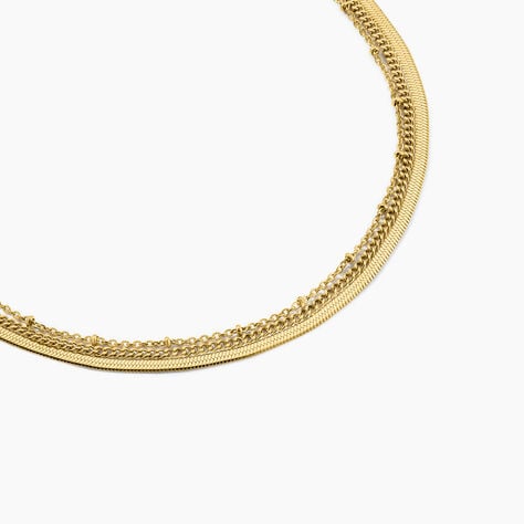Collier Golden Liana Acier Jaune - Colliers multirangs Femme | Marc Orian
