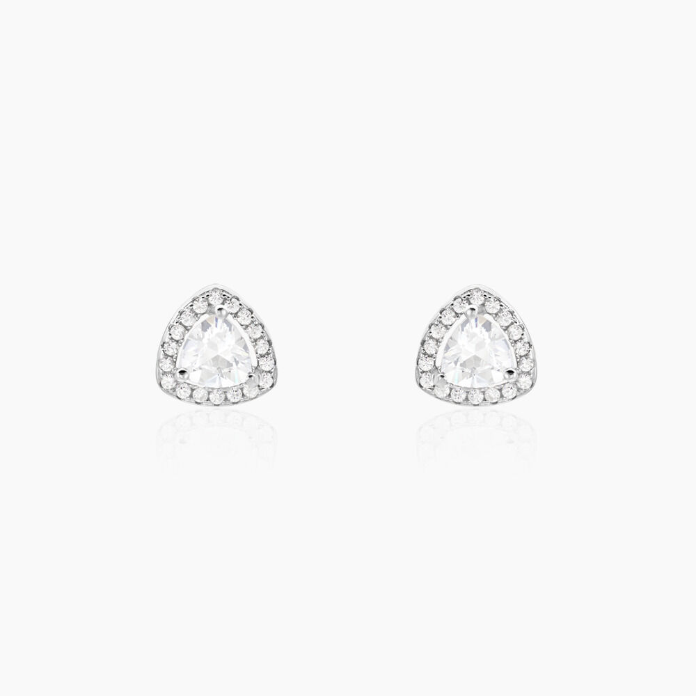 Boucles D'oreilles Puces Gorka Argent Blanc Oxyde De Zirconium - Puces Femme | Marc Orian