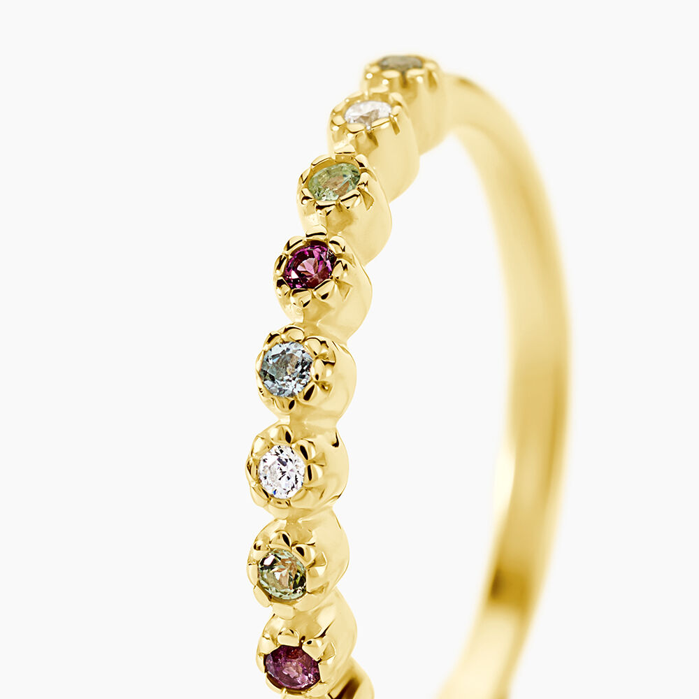 Bague Poem Argent Jaune Oxyde De Zirconium P&eacute;ridot Rhodolite - Bijoux fantaisie Femme | Marc Orian