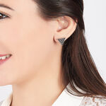 Boucles D'oreilles Puces Edith Acier Blanc - Puces Femme | Marc Orian