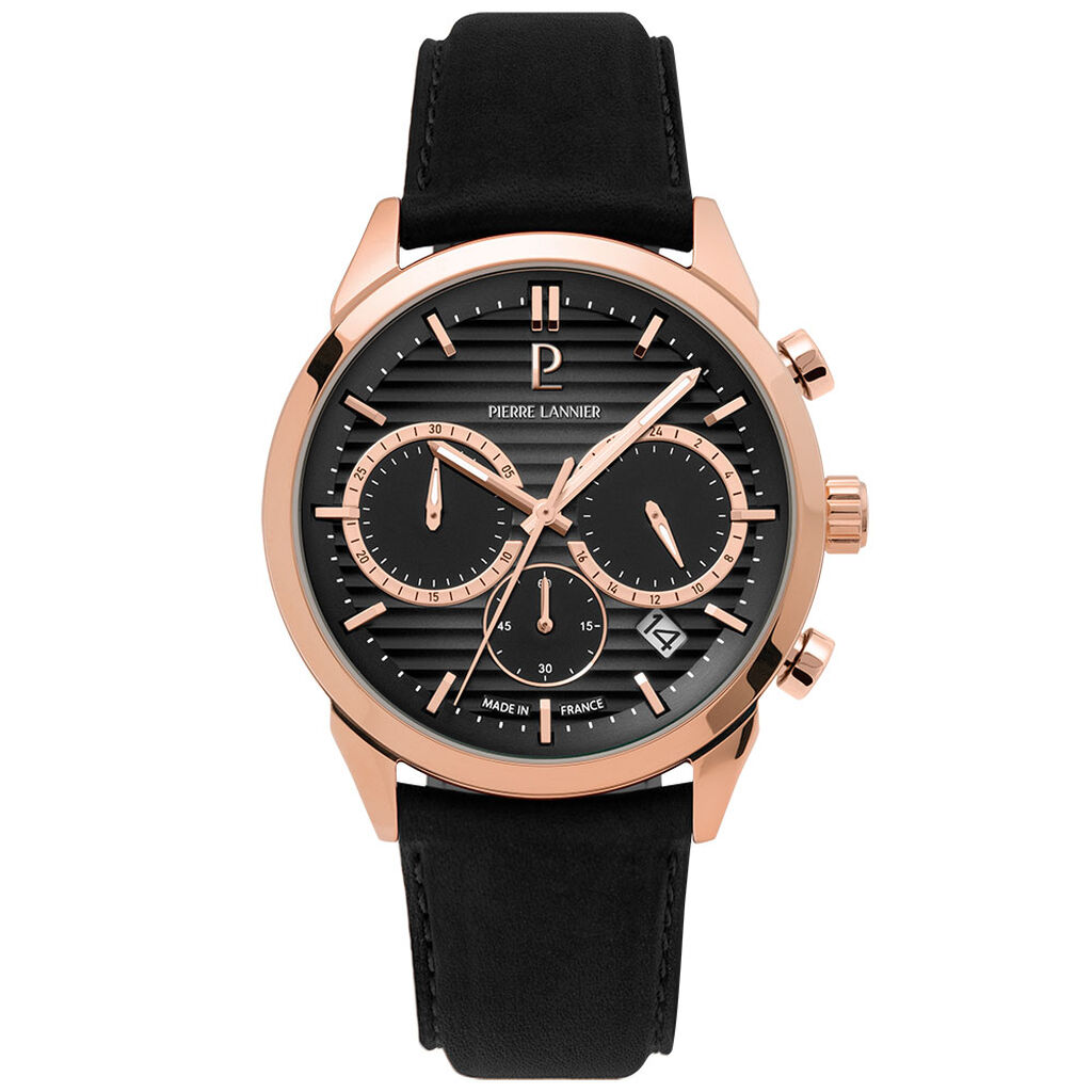 Montre Pierre Lannier Monarck Noir - Montres &eacute;tanches Homme | Marc Orian