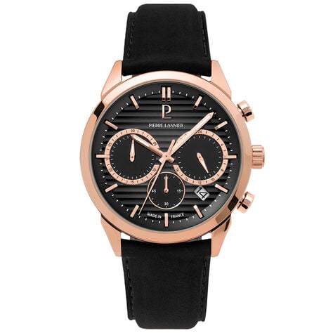 Montre Pierre Lannier Monarck Noir - Montres &eacute;tanches Homme | Marc Orian