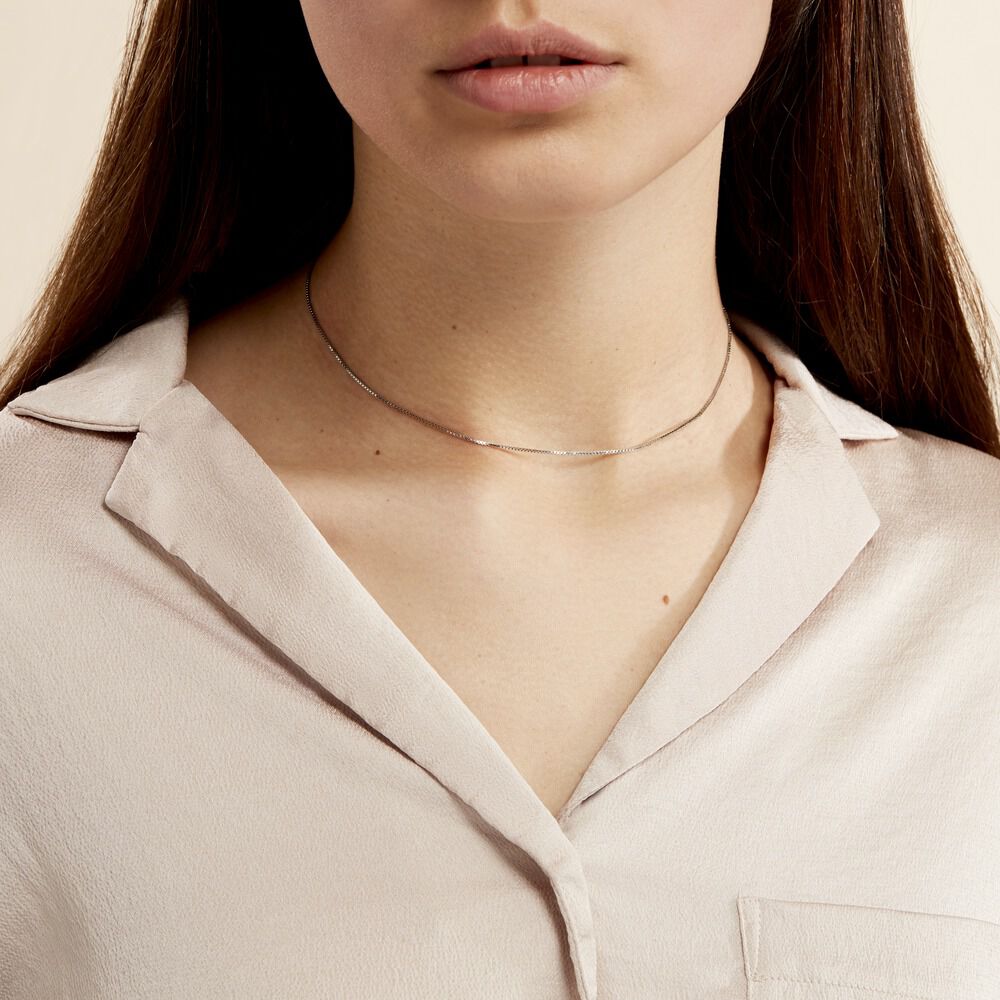 Chaîne Alyze Argent Blanc - Colliers ras du cou Femme | Marc Orian