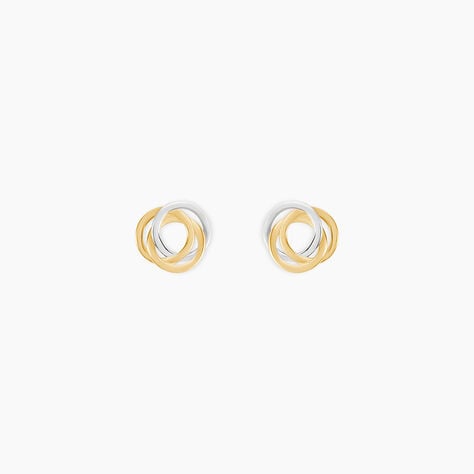 Boucles D'oreilles Puces Edmee Cercle Or Bicolore - Puces Femme | Marc Orian