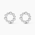 Boucles D'oreilles Puces Ryo Argent Blanc Oxyde De Zirconium - Puces Femme | Marc Orian