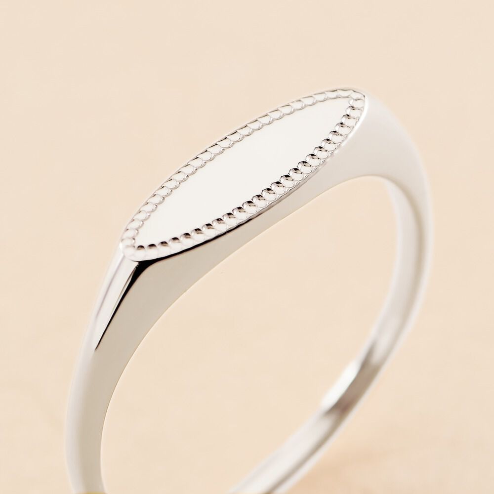 Bague Lilibeth Argent Blanc - Bijoux personnalis&eacute;s Femme | Marc Orian