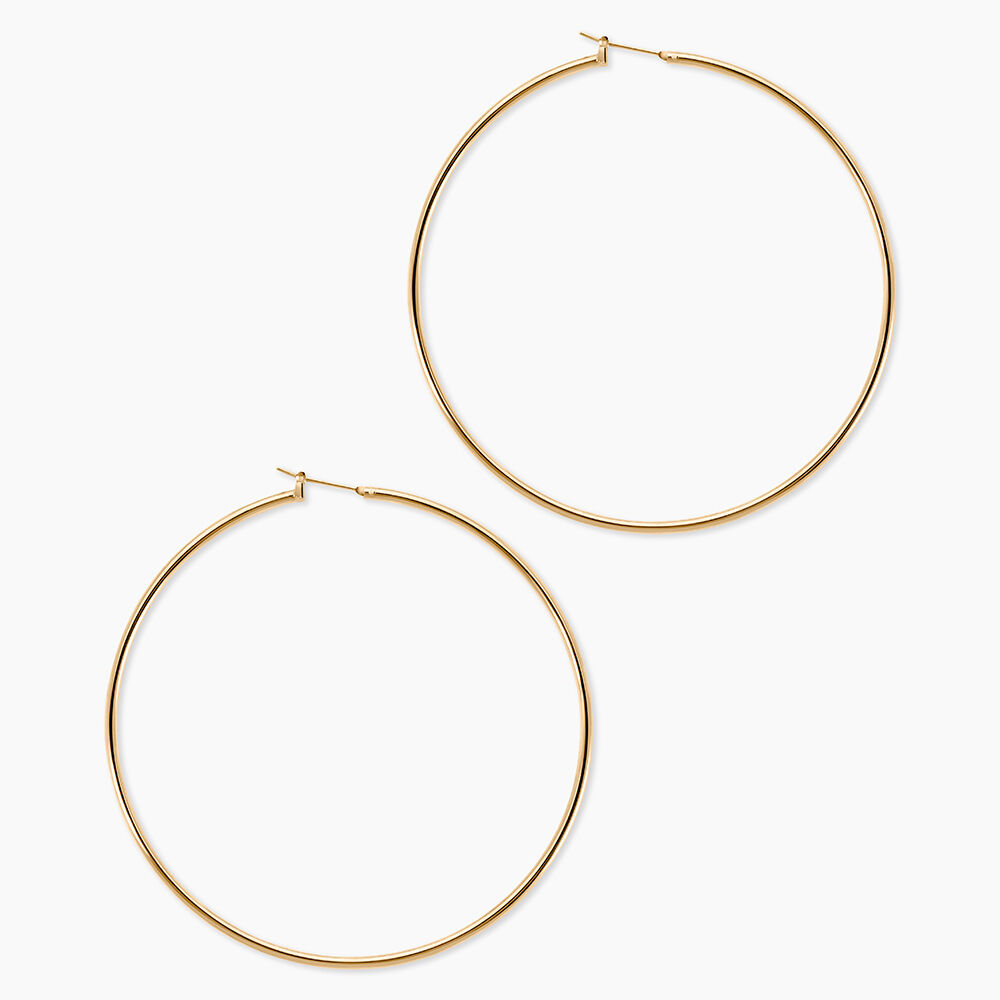 Cr&eacute;oles Ada Lisse Plaqu&eacute; Or Jaune - Grosses cr&eacute;oles Femme | Marc Orian