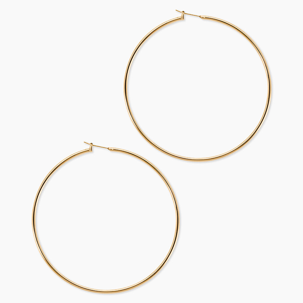 Cr&eacute;oles Ada Lisse Plaqu&eacute; Or Jaune - Grosses cr&eacute;oles Femme | Marc Orian