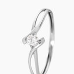 Bague Chamirame Or Blanc Oxyde De Zirconium - Solitaires Femme | Marc Orian