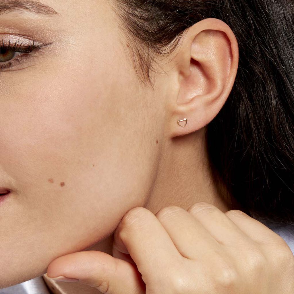 Boucles D'oreilles Puces Anne-maudae Coeurs Or Jaune - Clous d'oreilles Femme | Marc Orian