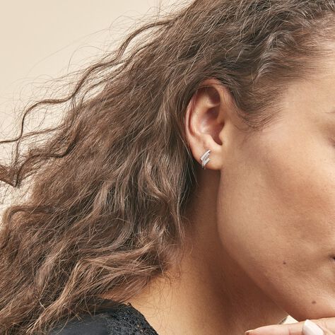 Boucles D'oreilles Puces Ainhoa Or Blanc Diamant - Clous d'oreilles Femme | Marc Orian