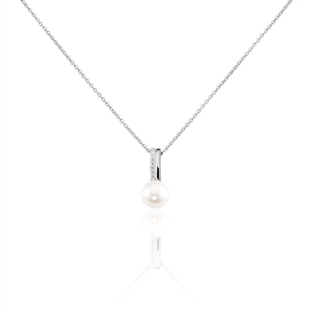 Collier Argent Blanc Kathy Perle De Culture - Colliers avec pierres Femme | Marc Orian