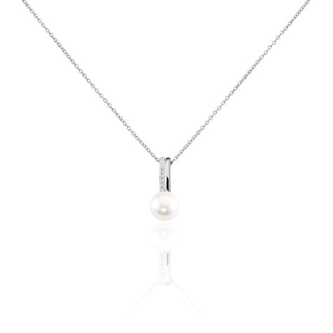 Collier Argent Blanc Kathy Perle De Culture - Colliers avec pierres Femme | Marc Orian