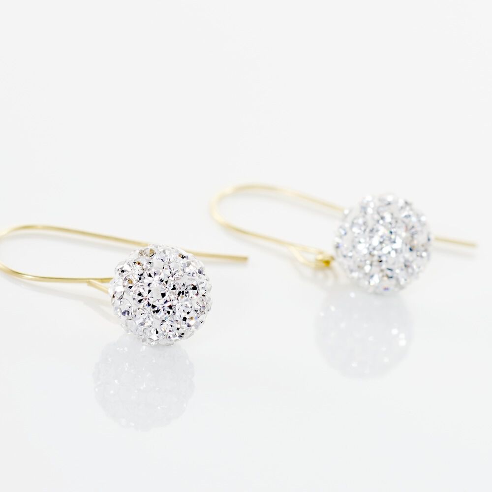 Boucles D'oreilles Pendantes Or Jaune Fidelia Cristal - Pendantes Femme | Marc Orian