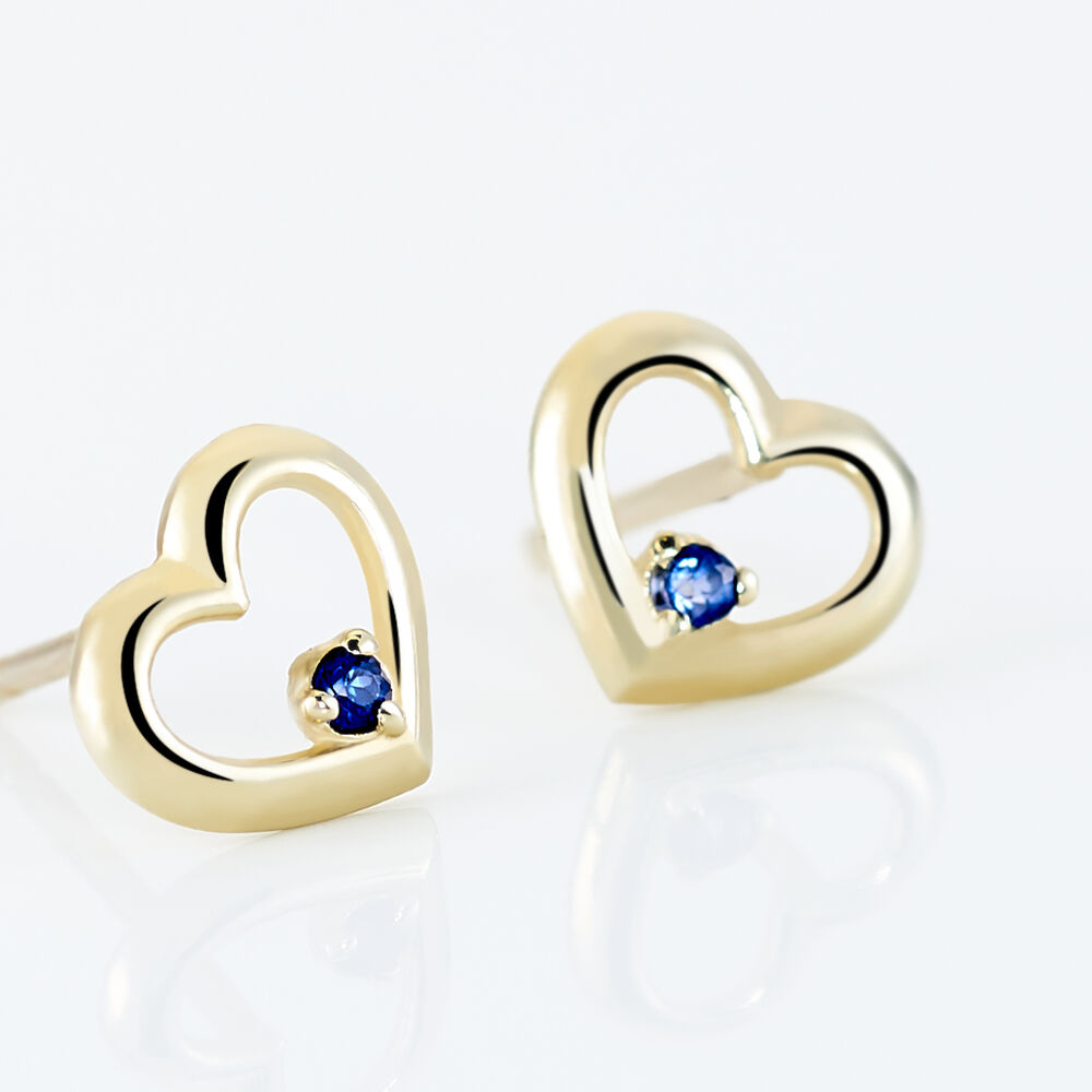 Boucles D'oreilles Puces Martella Or Jaune Saphir -  Femme | Marc Orian
