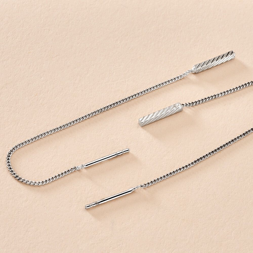 Boucles D'oreilles Pendantes Mila Argent Blanc - Pendantes Femme | Marc Orian