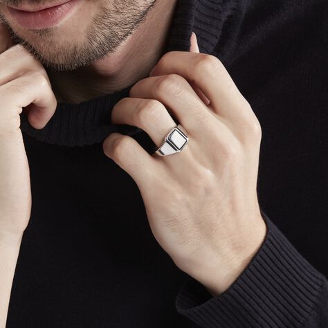 Chevalière Argent Blanc Said - Chevalières Homme | Marc Orian