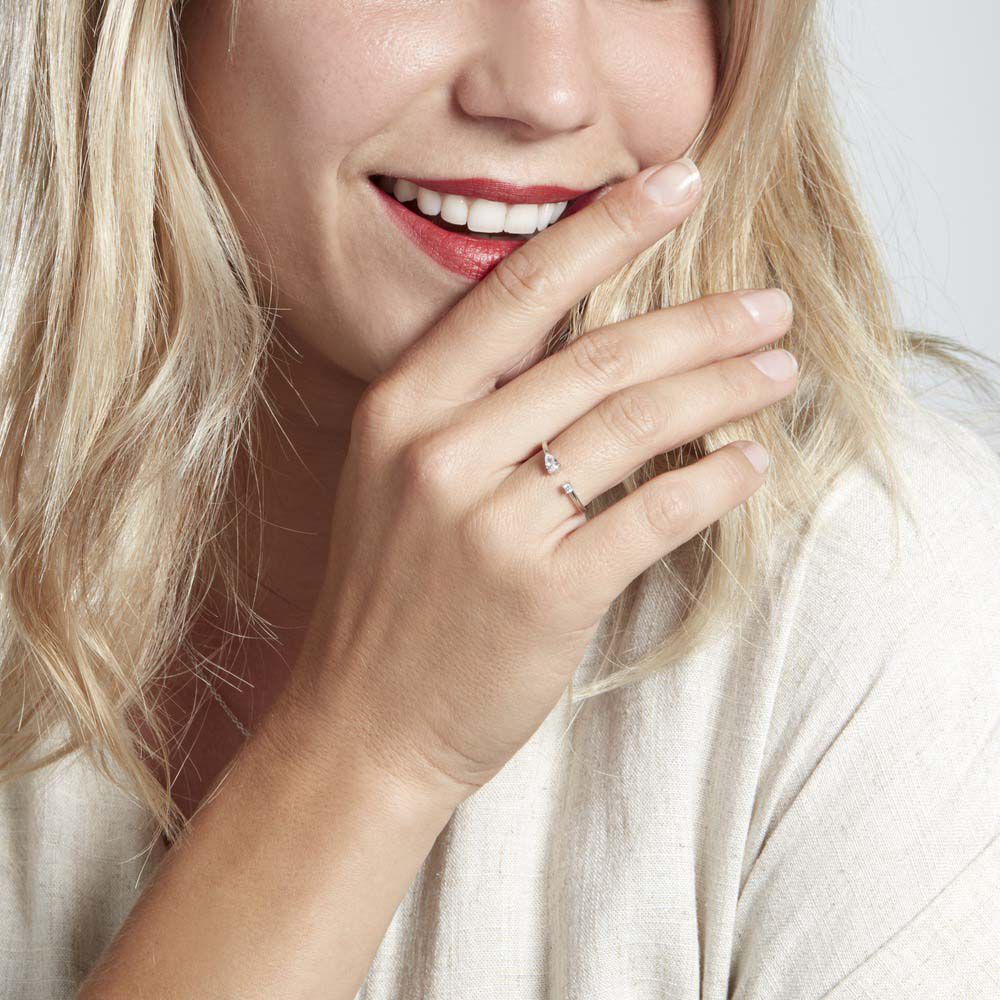 Bague Ajustable Shou Argent Oxyde De Zirconium - Bagues avec pierre Femme | Marc Orian